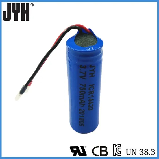 Li-ion Icr14430 750mAh 3.7V แบตเตอรี่ลิเธียมพร้อม UL Kc